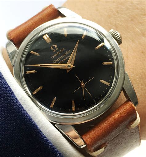 omega seamaster blacked out|black omega seamaster automatic vintage.